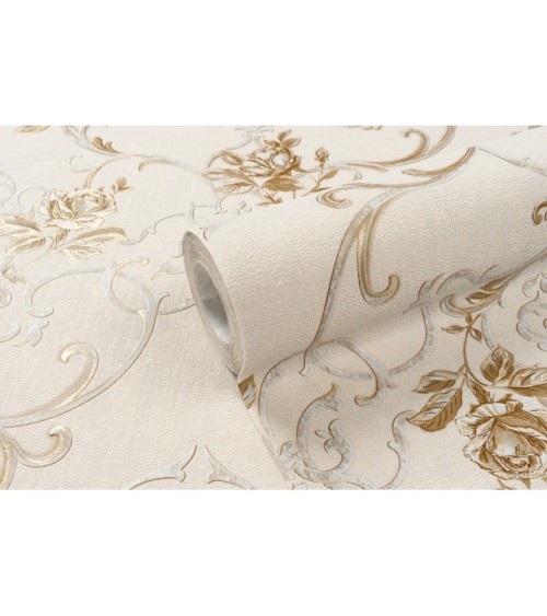 Vinyl Foam wallpaper on non-woven base Vinil Donna KFS 1-1528 Golden Sand 10,05 x 0,53 m