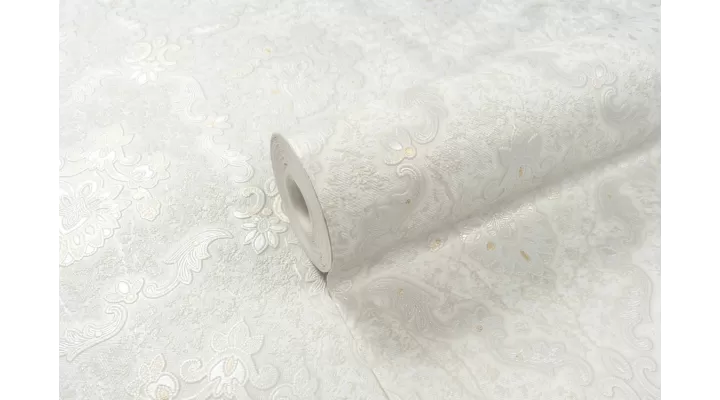 Vinyl Foam wallpaper on non-woven base Vinil Klein KFS 1-1525 White-Golden-Pearl 10,05 x 0,53 m