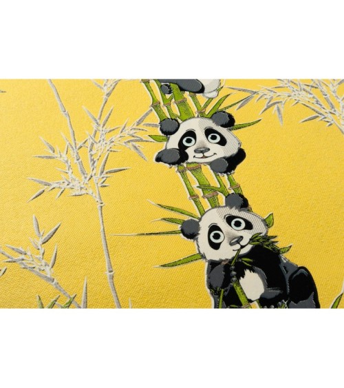 Vinyl Foam wallpaper on non-woven base Vinil Pandas KFP 4-1517 Yellow 10,05 x 0,53 m