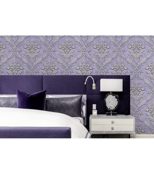 Vinyl Foam wallpaper on non-woven base Vinil Avery DHV-1593/6 Purple 10,05 x 1,06 m