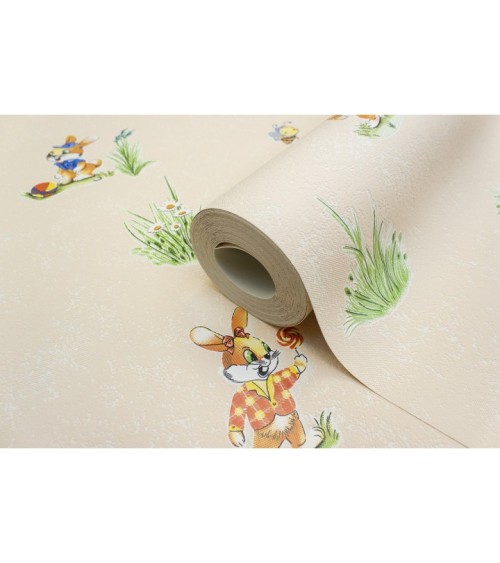 Vinyl Foam wallpaper on paper backing Vinil Bunnies WKS 1-1337 Pearch 10,05 x 0,53 m