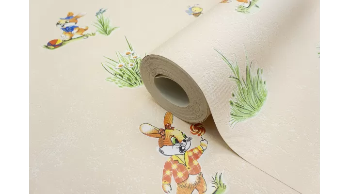 Vinyl Foam wallpaper on paper backing Vinil Bunnies WKS 1-1337 Pearch 10,05 x 0,53 m