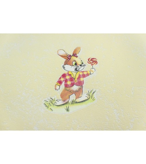 Vinyl Foam wallpaper on paper backing Vinil Bunnies WKS 2-1337 Yellow 10,05 x 0,53 m