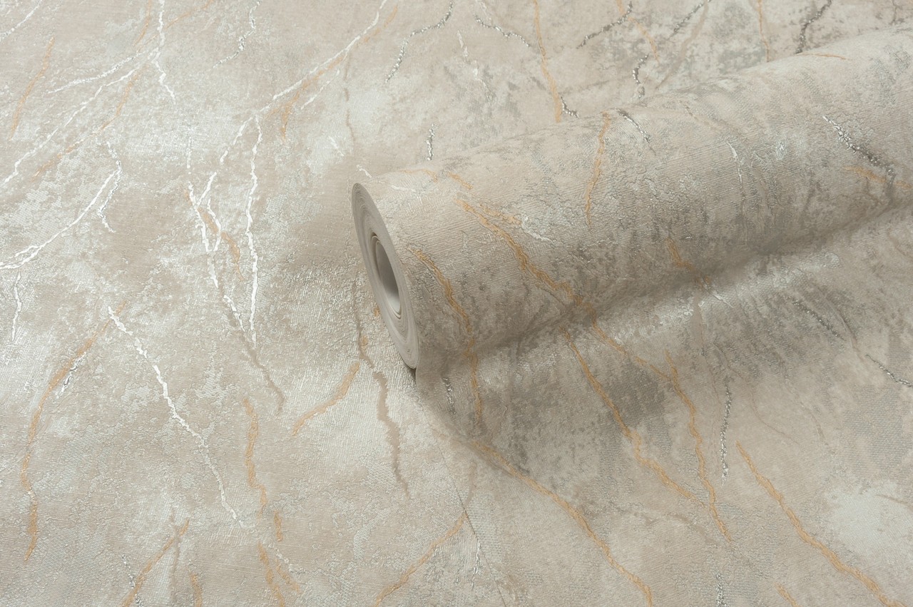 Hot Embossed wallpaper on Non-Woven Base Vinil Arona TFSH3-1279 Golden-Silver 10,05 x 1,06 m