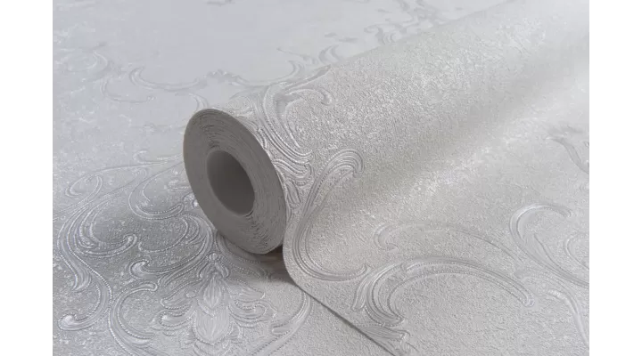 Hot Embossed wallpaper on Non-Woven Base Vinil Persia PVIP 1-0874 White 10,05 x 1,06 m