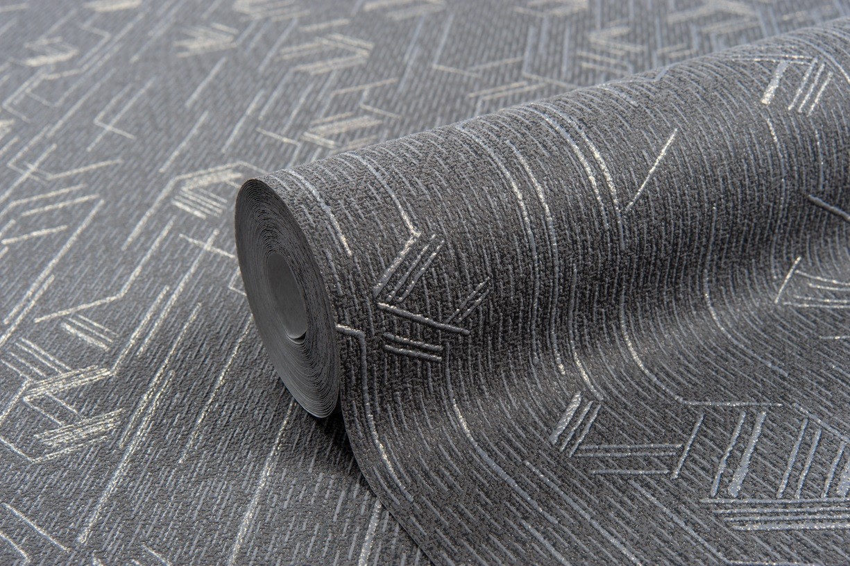 Vinyl Foam wallpaper on non-woven base Vinil Shamani  DHS-1478/5 Black 10,05 x 1,06 m