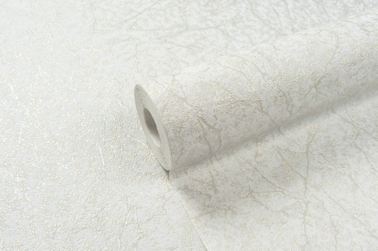 Vinyl Foam wallpaper on non-woven base Vinil Klein KFS 1-1524 White-Golden-Pearl 10,05 x 0,53 m