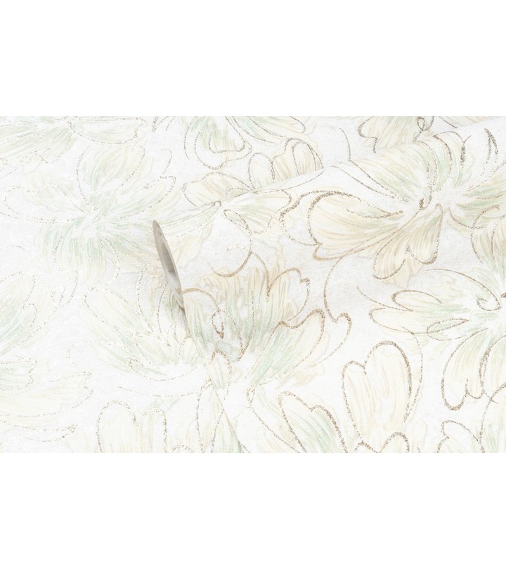 Vinyl Foam wallpaper on non-woven base Vinil Pure DHL-1652/3 Light Yellow Green(1,06С…10,05 m)