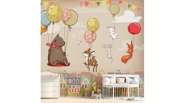 Wall Mural "Animals in balloons" buy with delivery