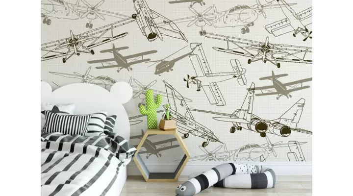 Wall Mural "Airplanes" buy with delivery in Ukraine in the Luxury Textile store