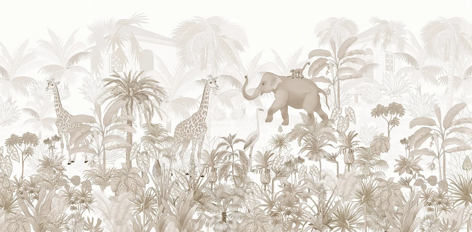 Luxury Madagascar Safari Wallpaper - Elegant Jungle Design