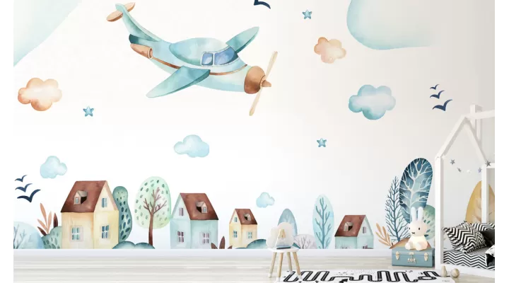 Wall Mural "Children plane" buy with delivery in Ukraine in the Luxury Textile store