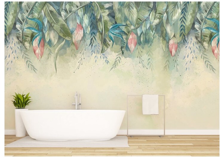 Wall murals for the bathroom: stylish design solution